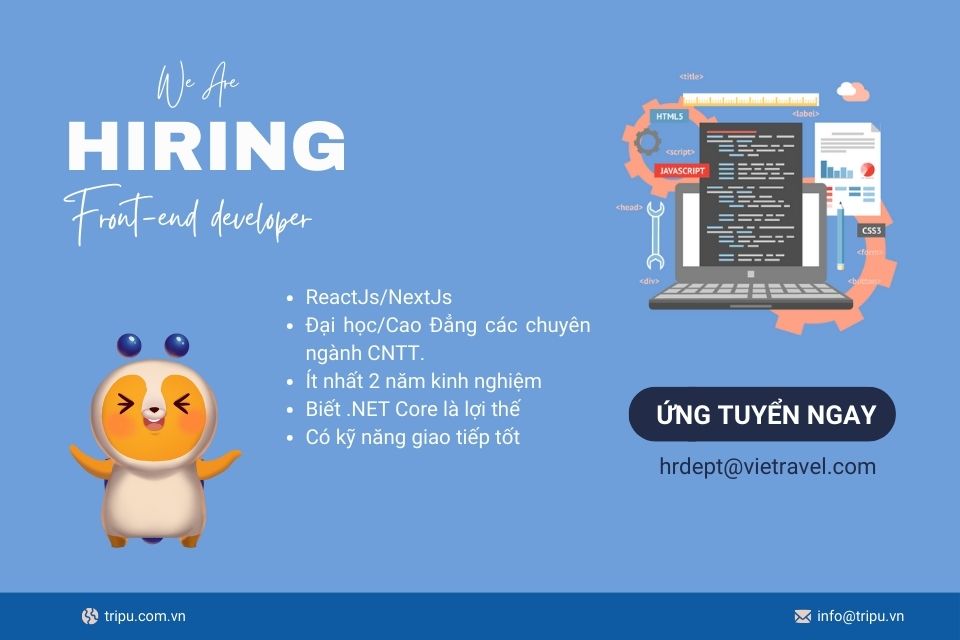 TripU tuyển vị trí lập trình front-end ReactJS/NextJS